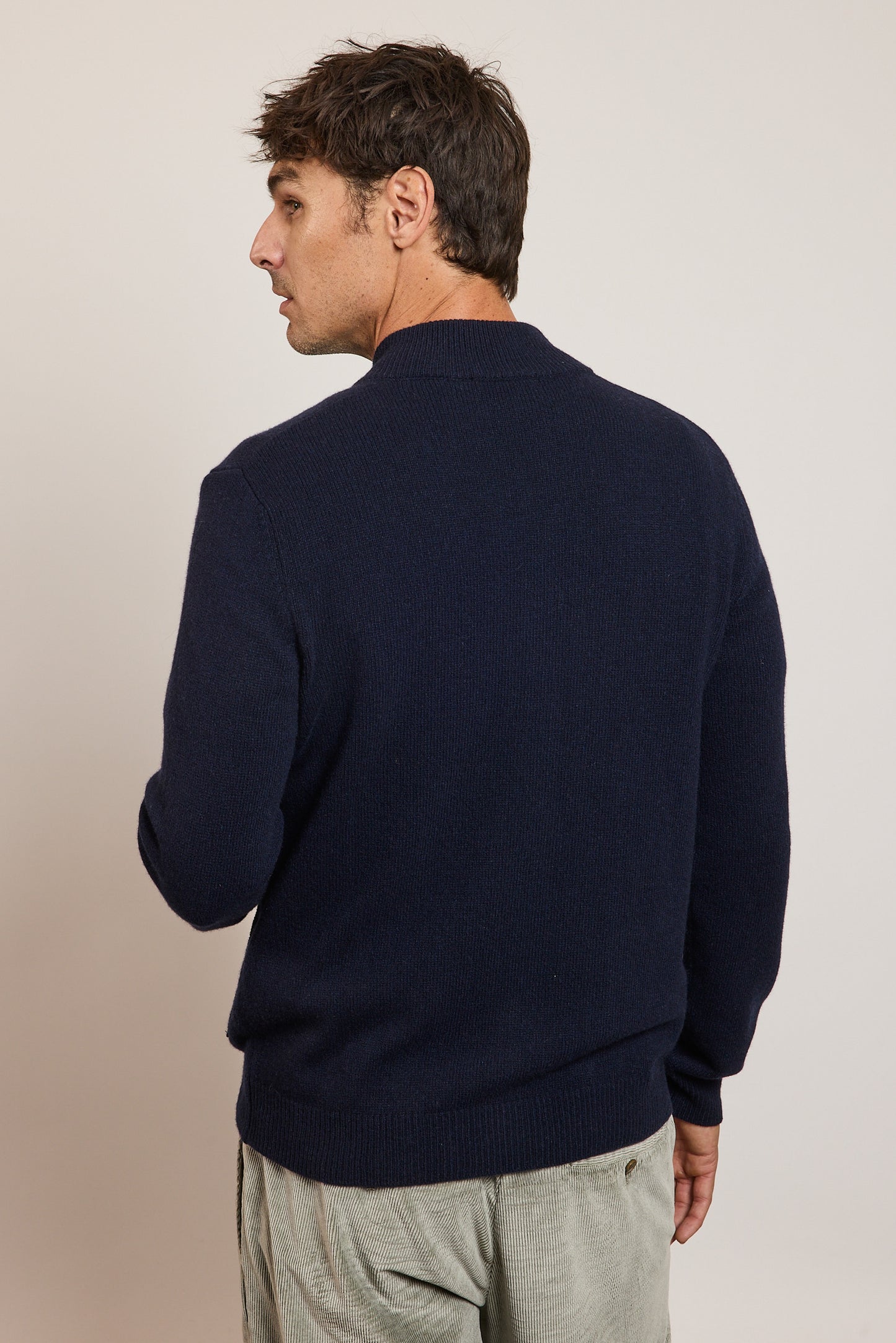 RECYCLED CASHMERE CARDIGAN NAVY