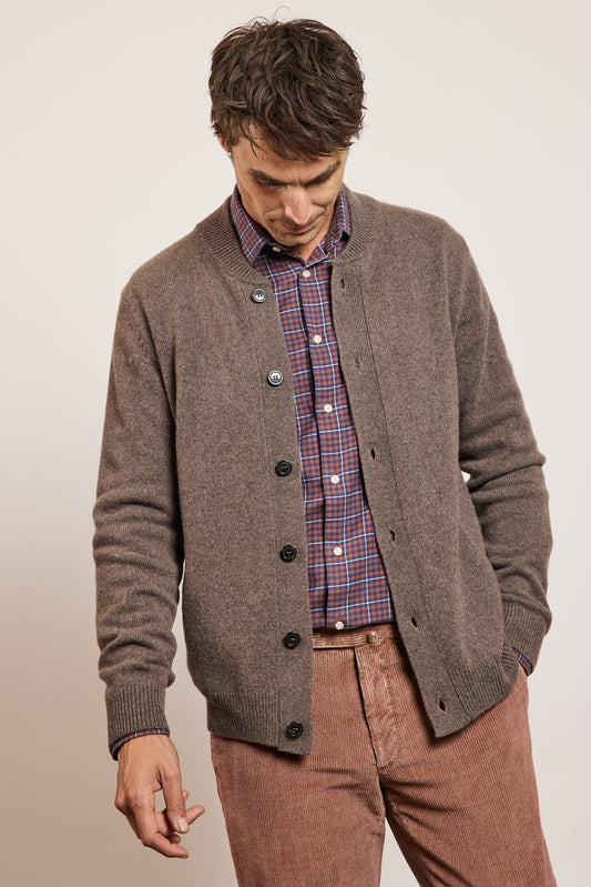 CARDIGAN CACHEMIRE RECYCLÉ VISON