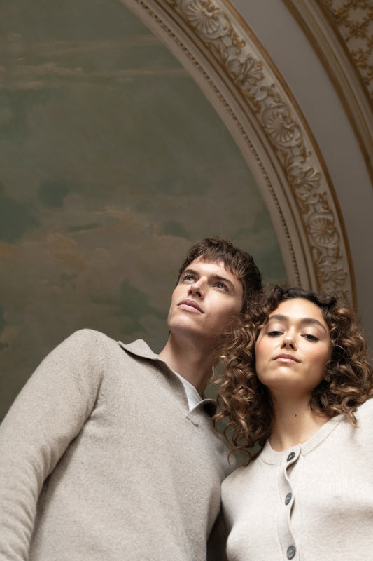 POLO CACHEMIRE RECYCLÉ BEIGE