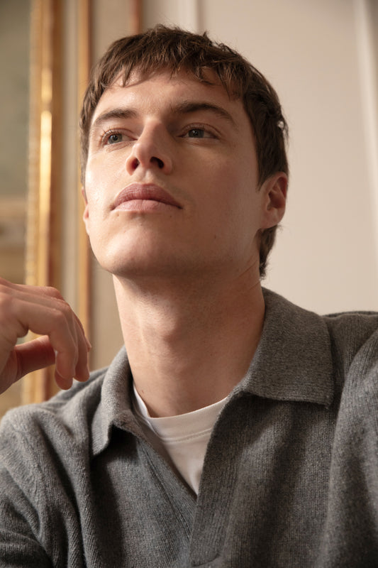 POLO CACHEMIRE RECYCLÉ GRIS