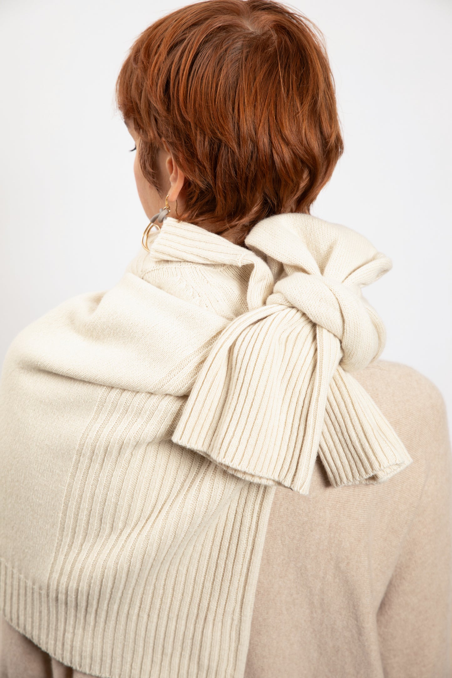 RECYCLED CASHMERE MOCK NECK WHITE