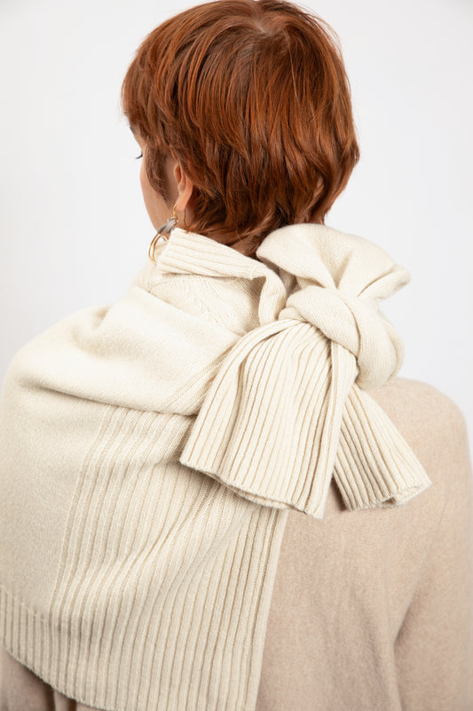 COL CHEMINÉ CACHEMIRE RECYCLÉ BLANC