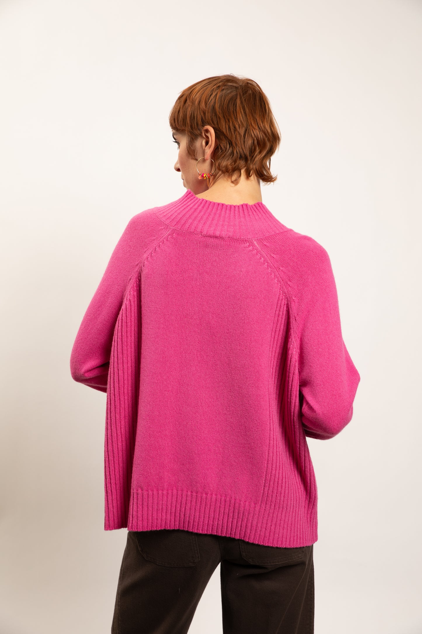 RECYCLED CASHMERE MOCK NECK PINK