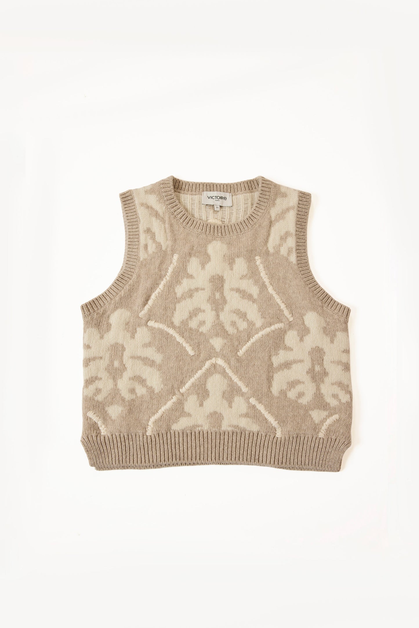 JACQUARD LAINE ET CACHEMIRE BEIGE