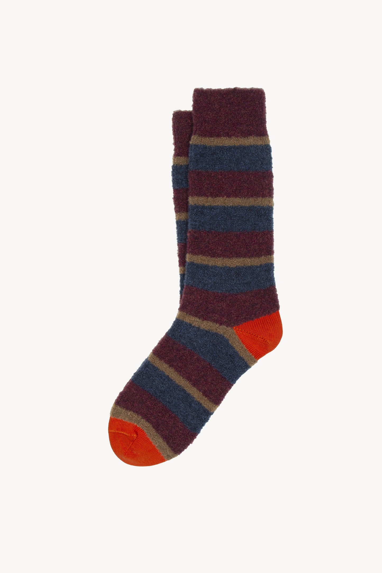 CURLY STRIPED SOCKS BURGUNDY