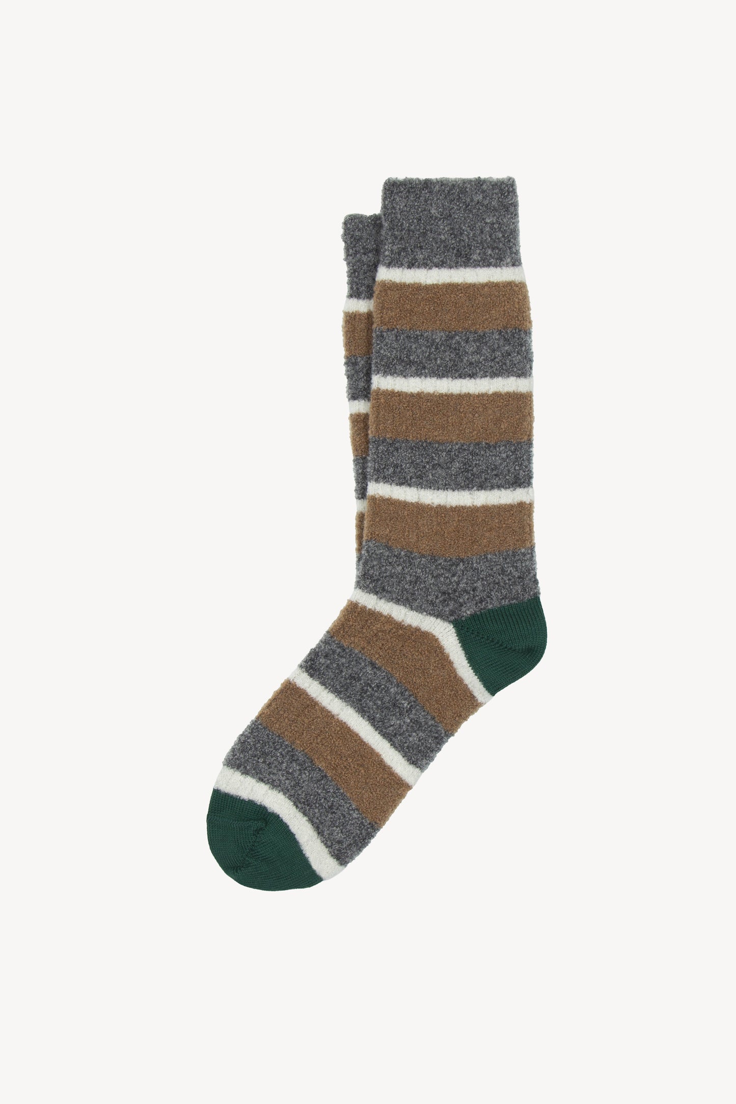 CURLY STRIPED SOCKS GREY