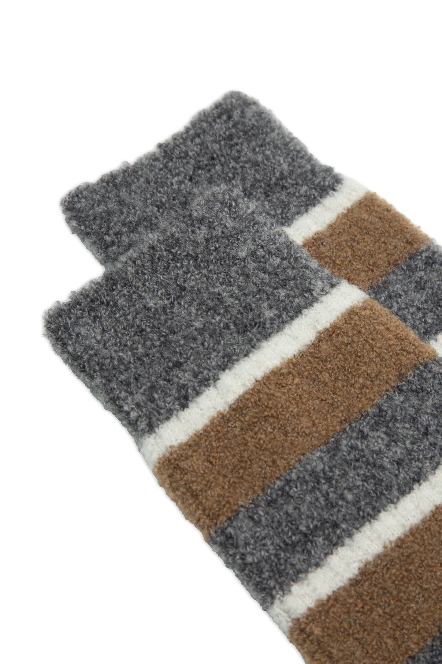 CURLY STRIPED SOCKS GREY