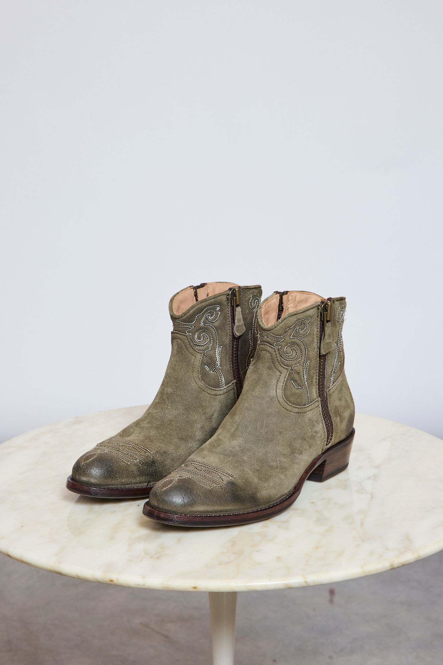 SUEDE ANKLE BOOTS TAUPE