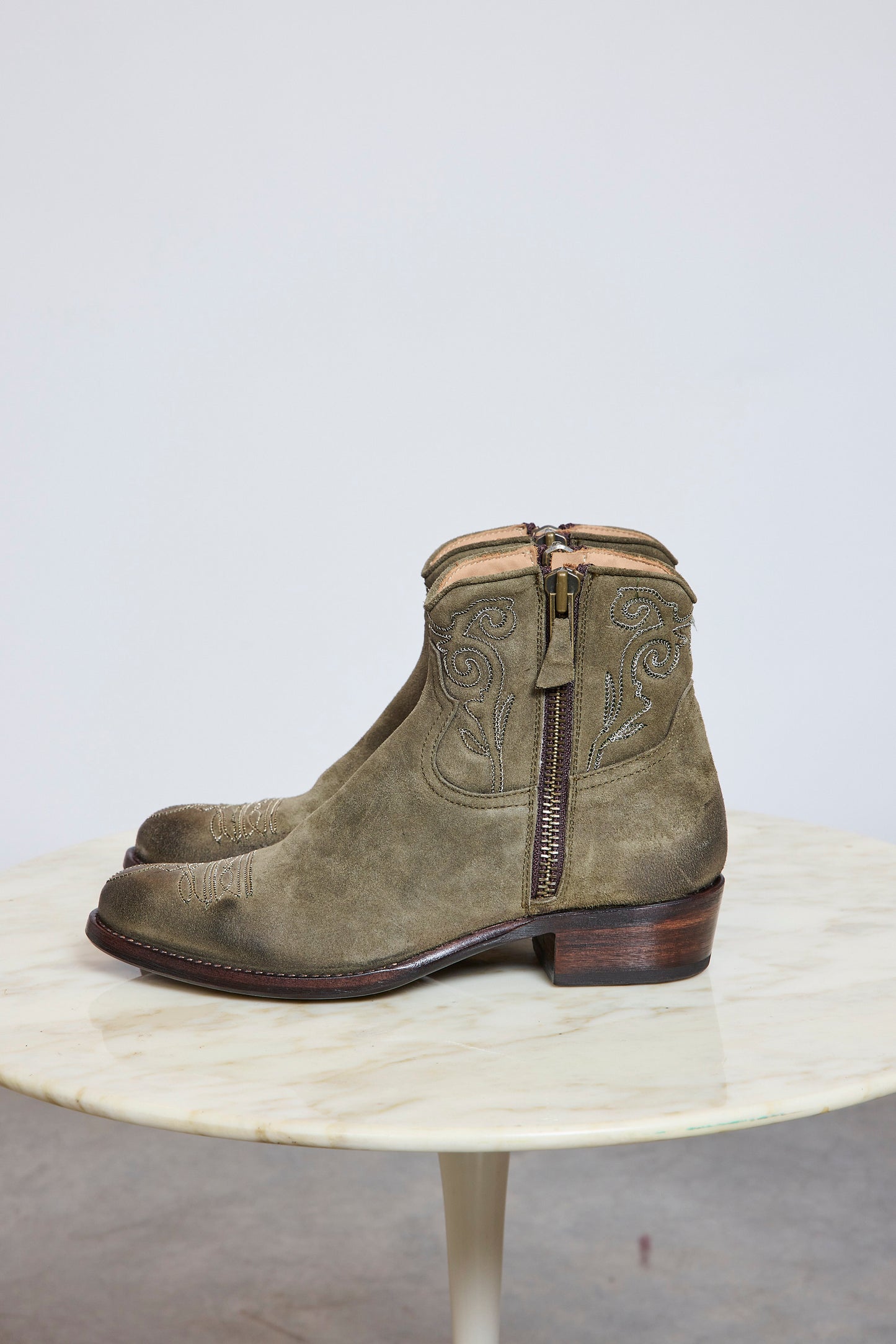 SUEDE ANKLE BOOTS TAUPE