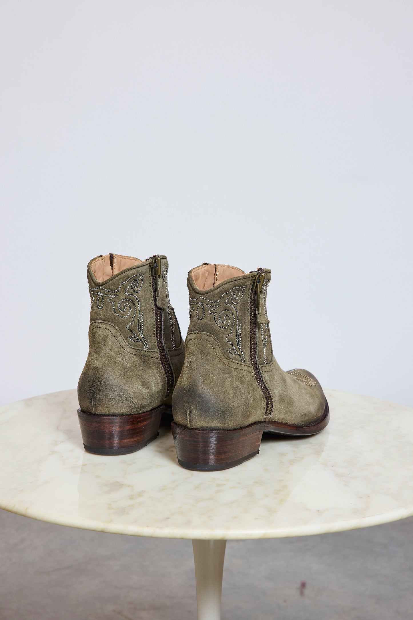 SUEDE ANKLE BOOTS TAUPE