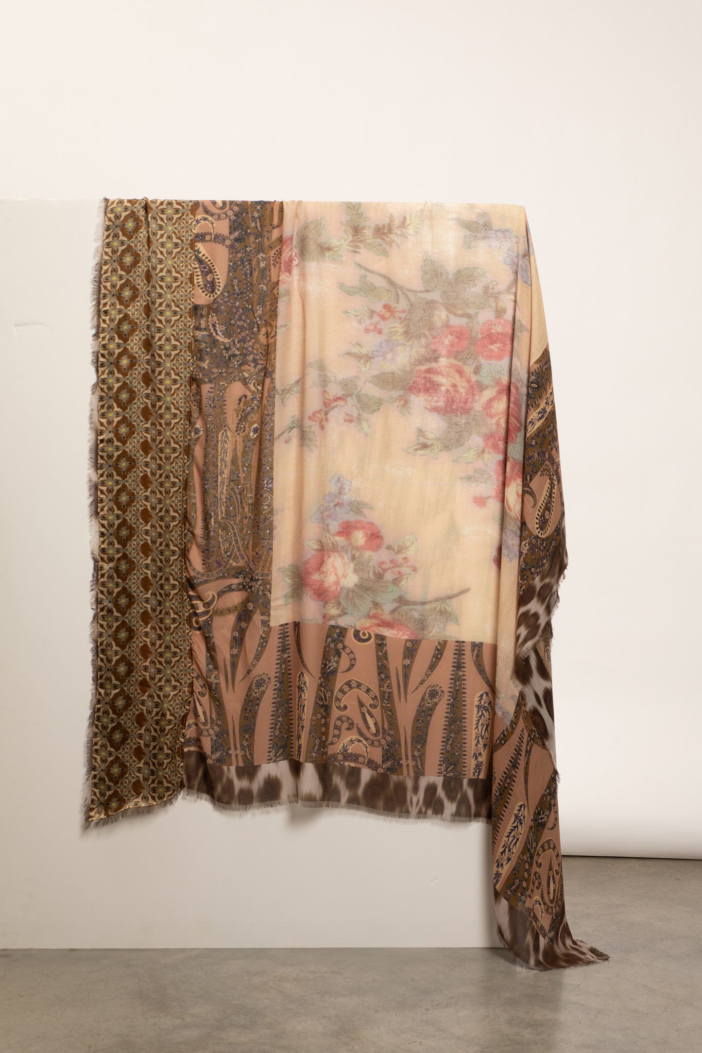 CASHMERE AND SILK SCARF KHAKI