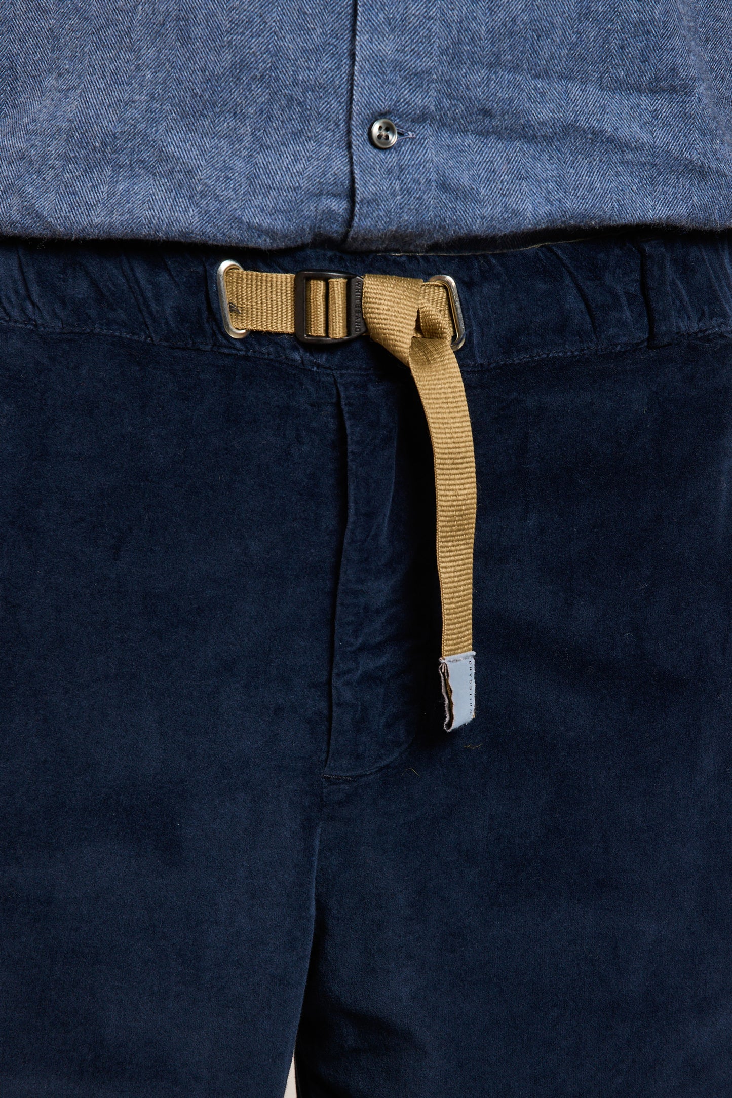 PANTALON VELOURS LISSE MARINE