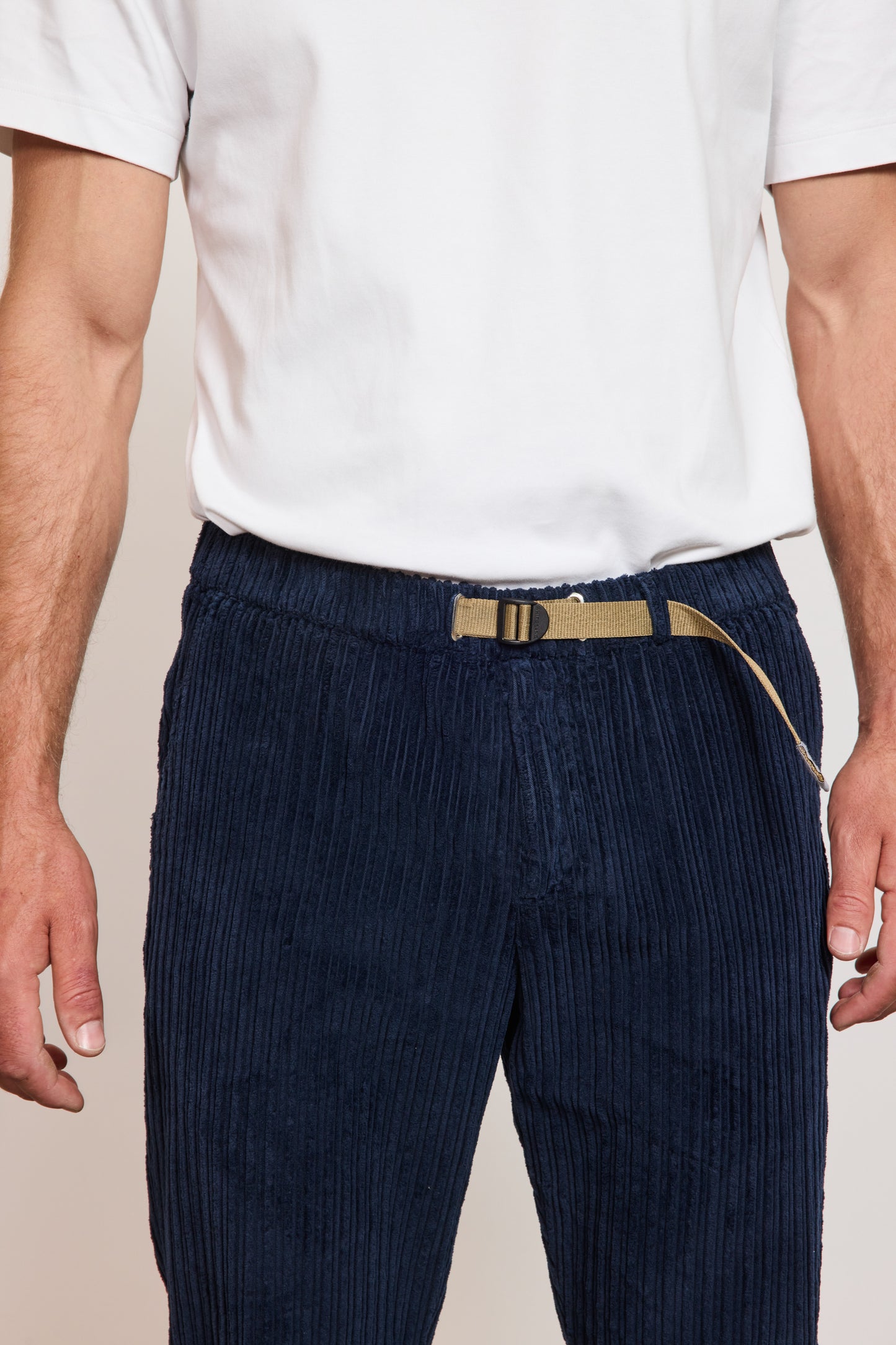 PANTALON VELOURS DOUBLE COTES MARINE