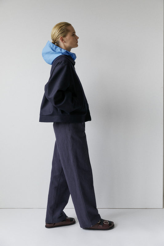 PANTALON EN JERSEY MARINE