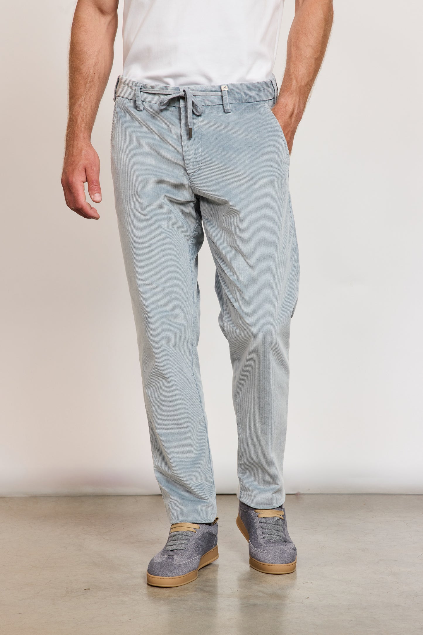 PANTALON VELOURS BLEU