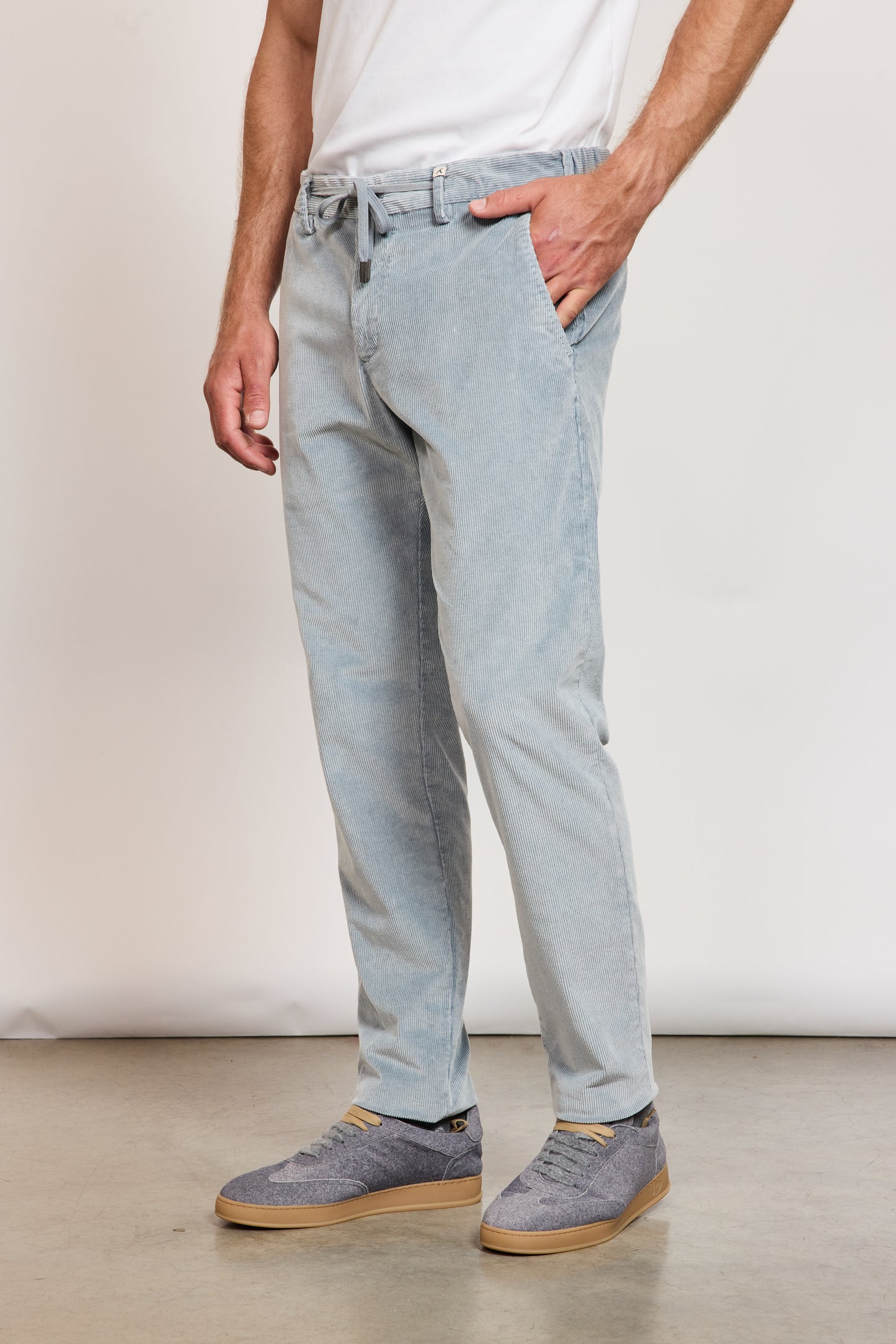 PANTALON VELOURS BLEU