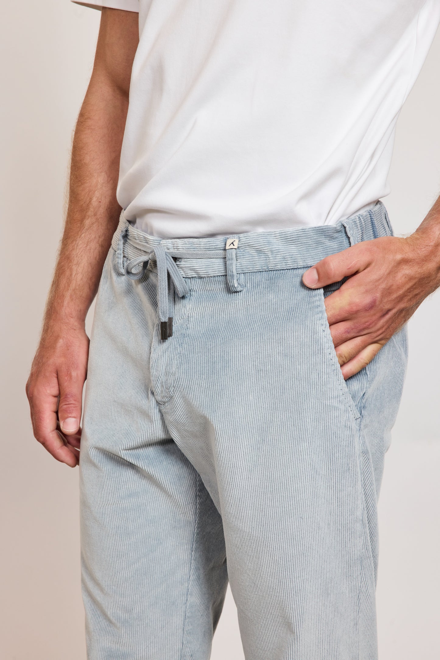 PANTALON VELOURS BLEU