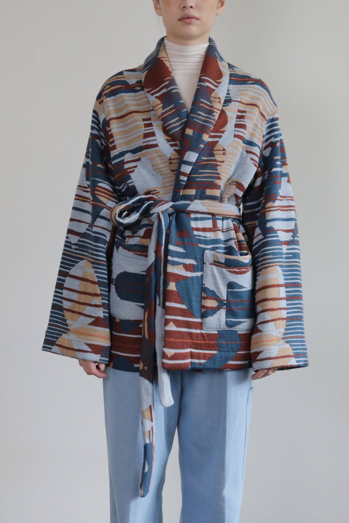 WOOL KIMONO BLUE
