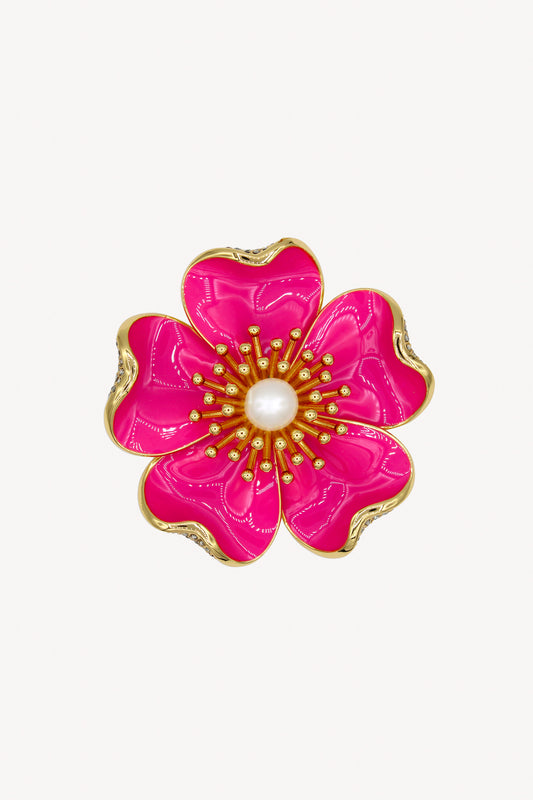 BROCHE FLEURS FUSCHIA