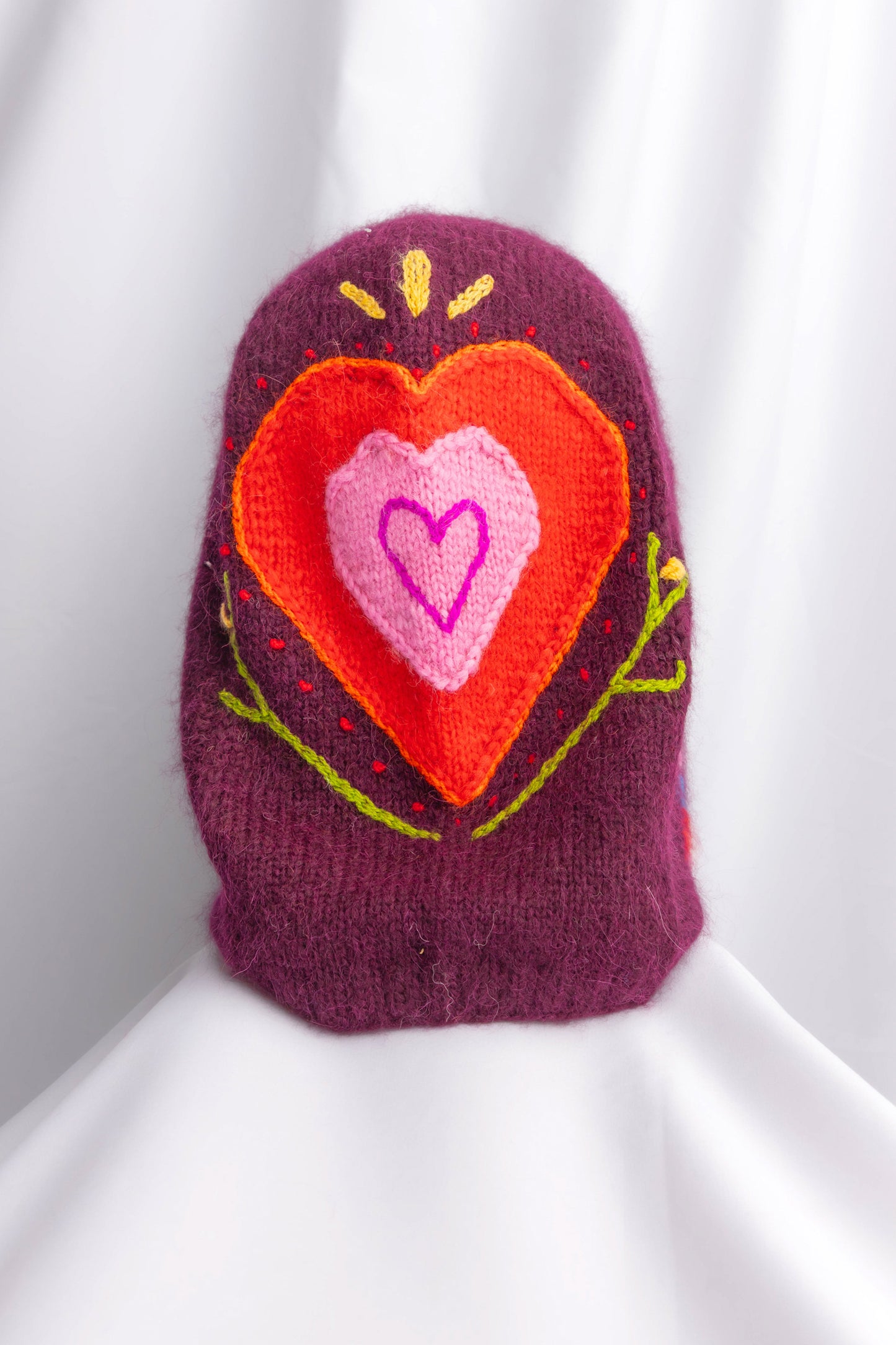 CAGOULE BRODÉE EN ALPAGA PRUNE