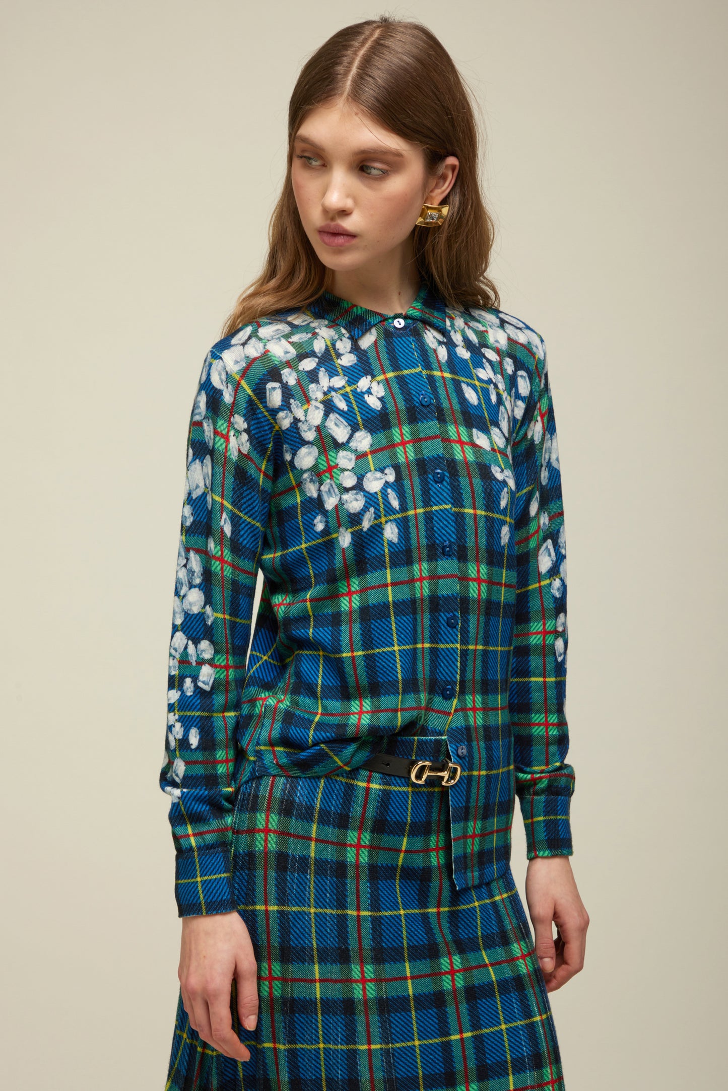 CHEMISE À CARREAUX BLEUE