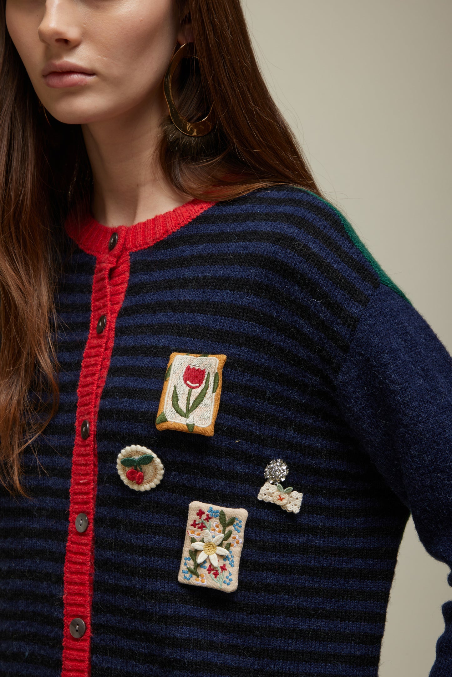 CARDIGAN BROCHES MARINE