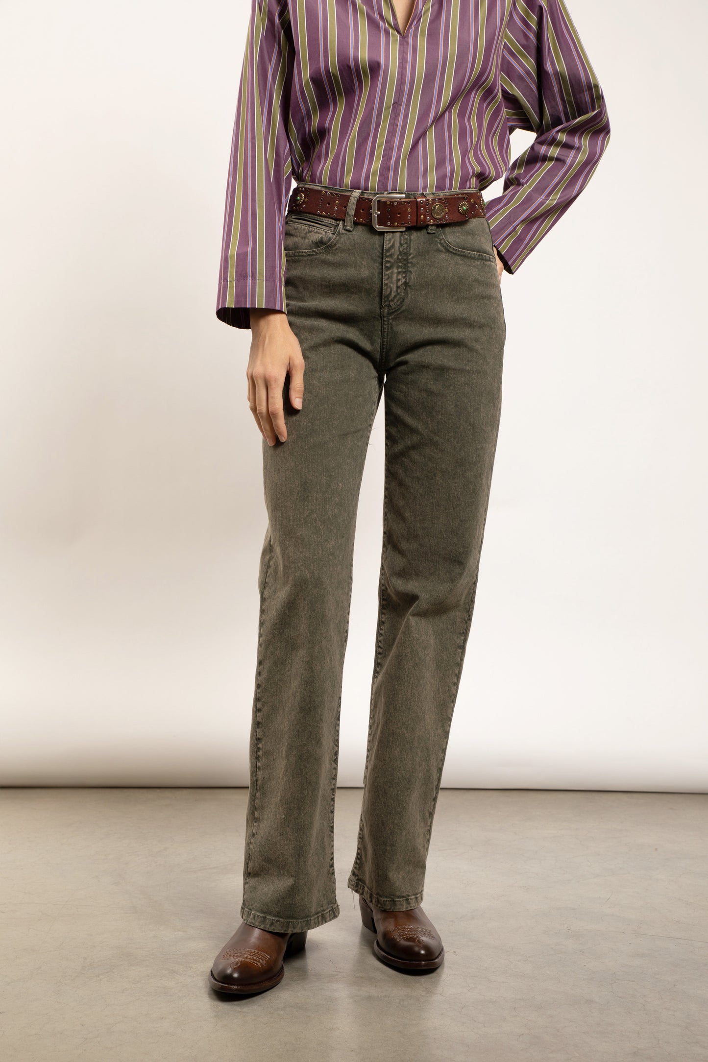 LARGE WASHED JEANS GREEN