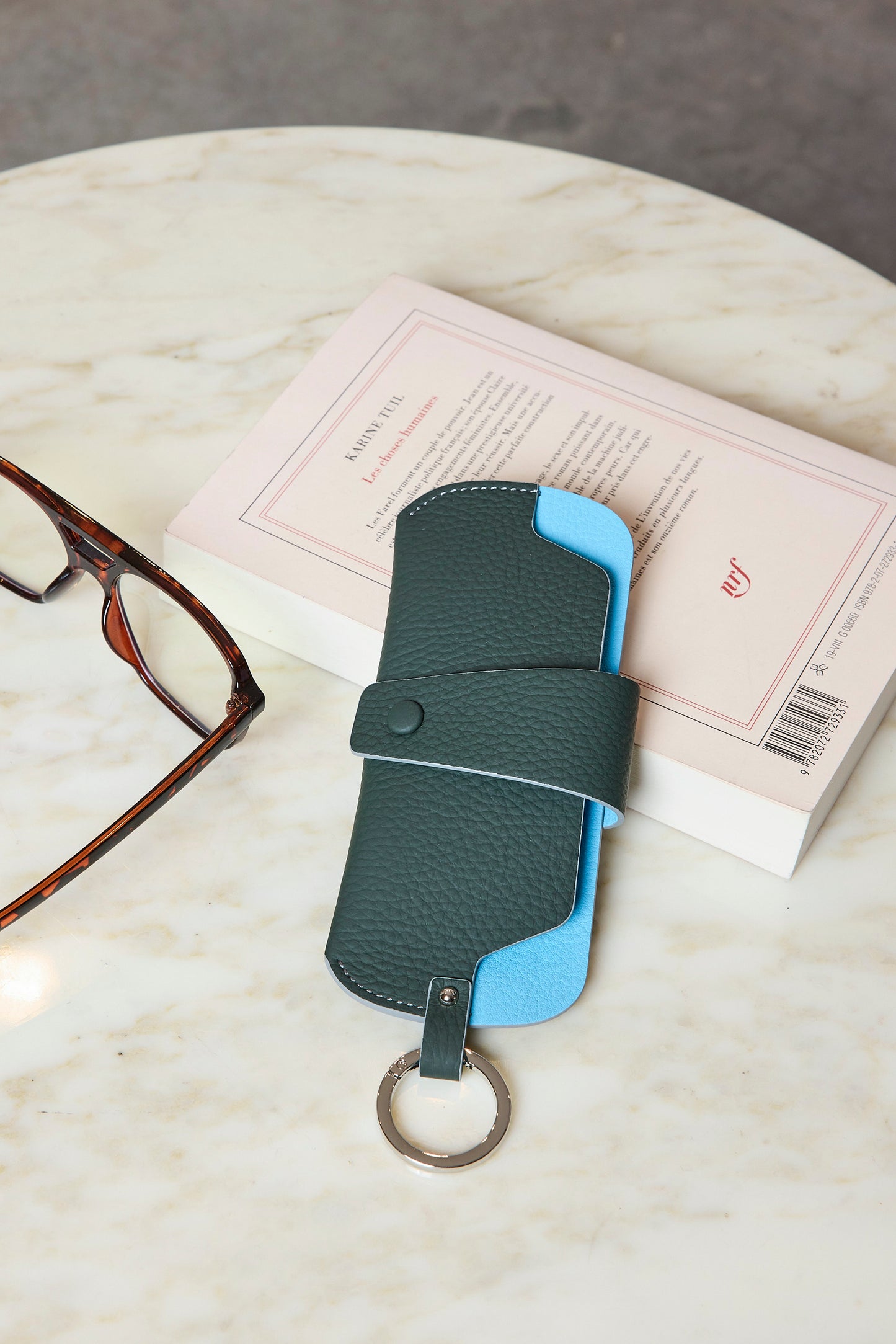 GLASSES HOLDER KHAKI BLUE