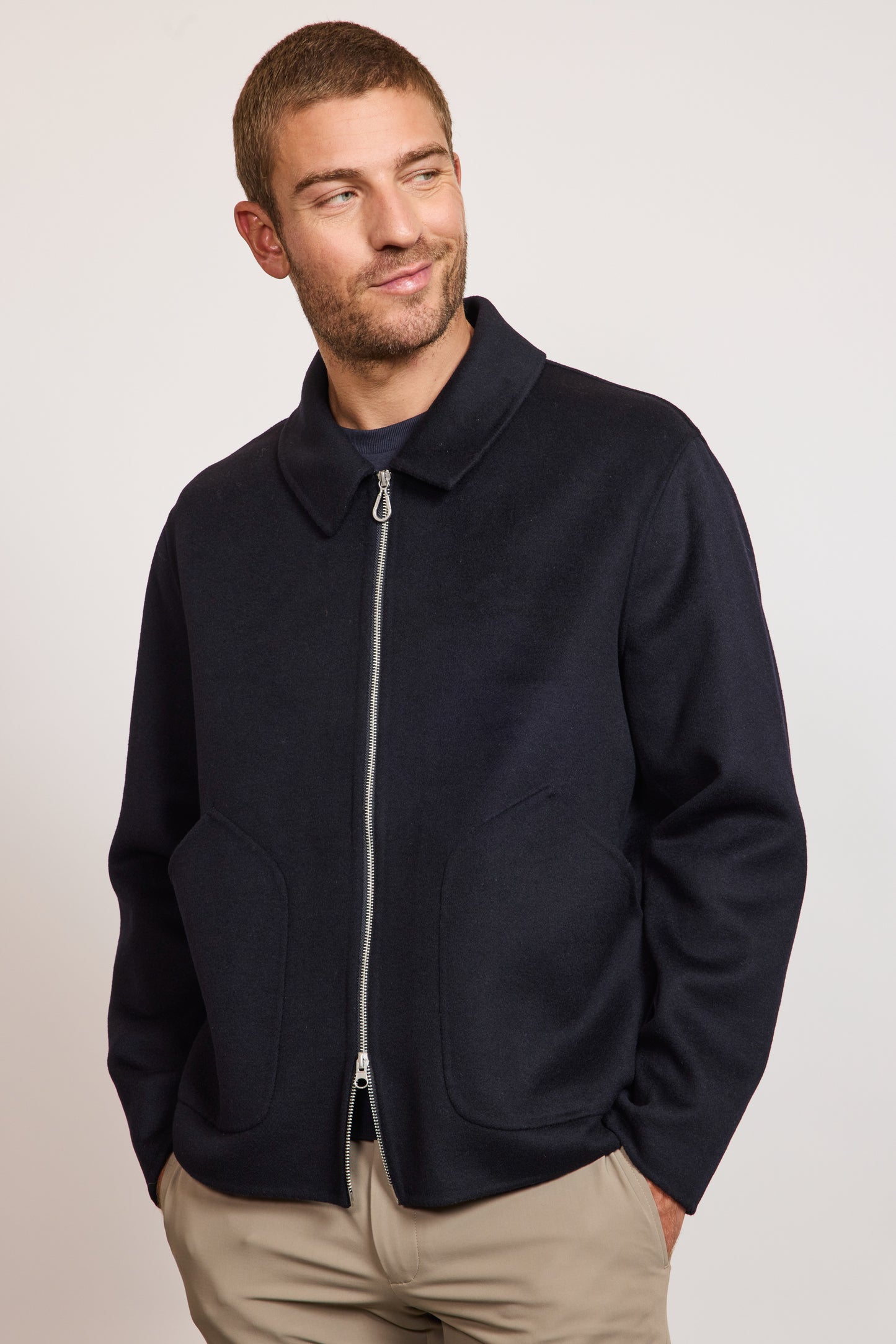 ZIPPED JACKET NAVY