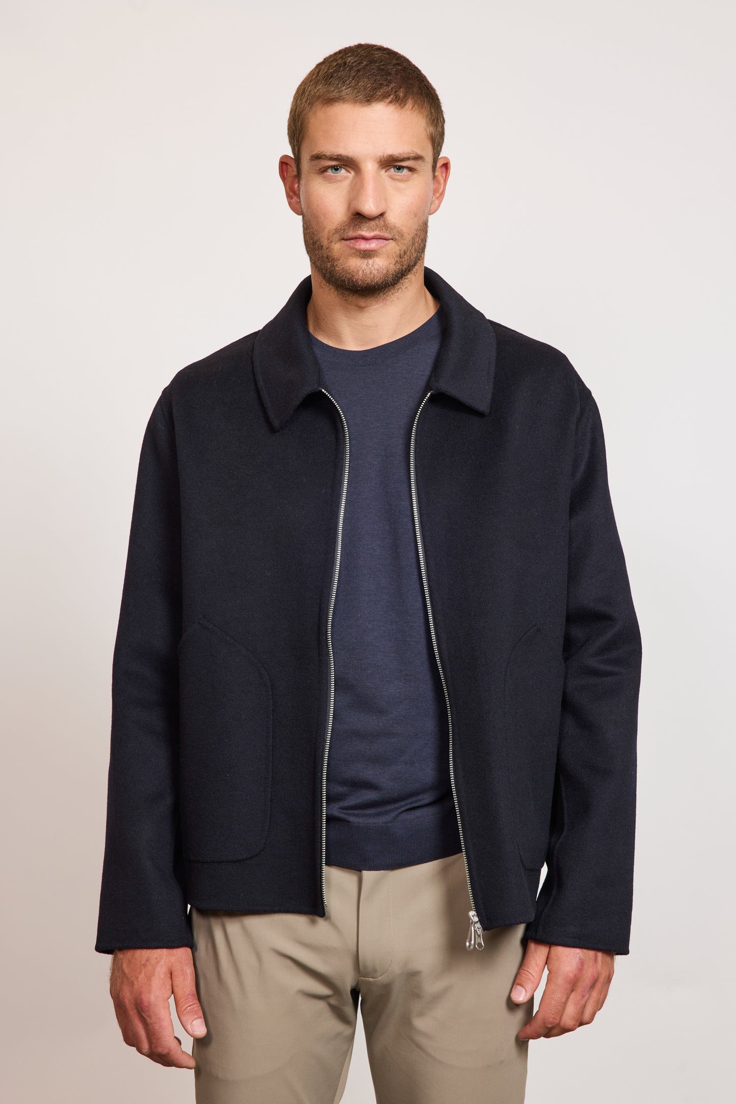 ZIPPED JACKET NAVY