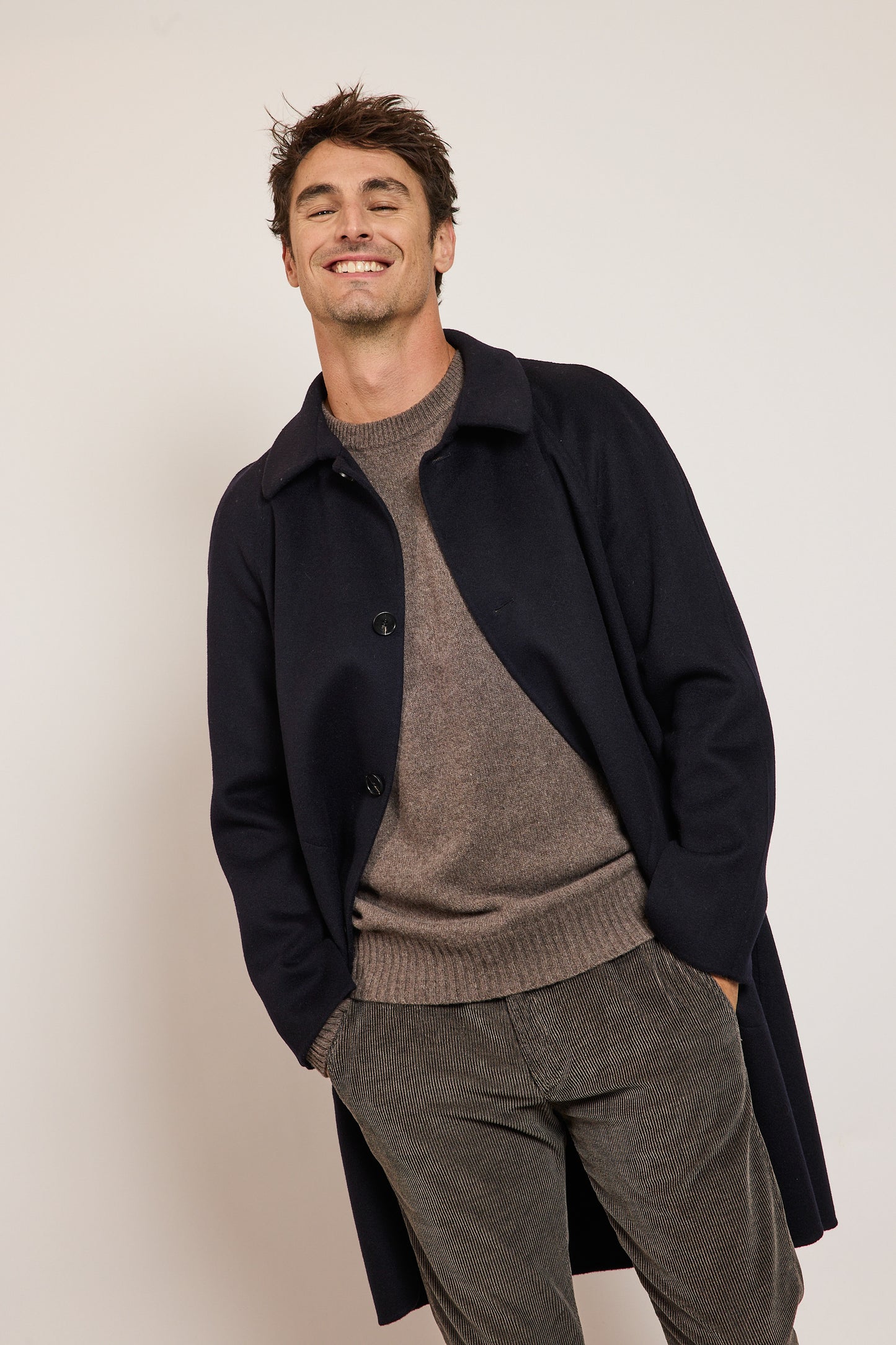 MANTEAU EN LAINE MARINE