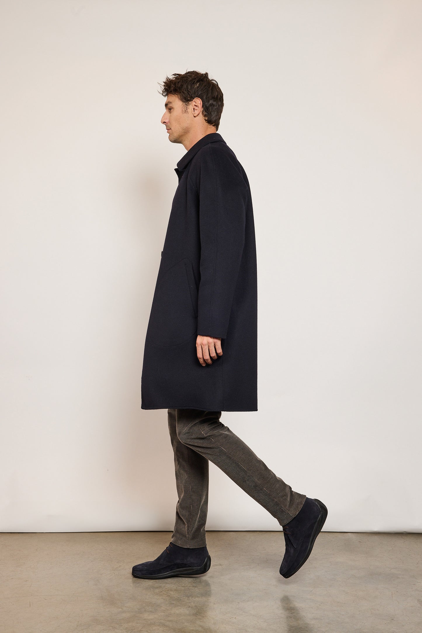 MANTEAU EN LAINE MARINE