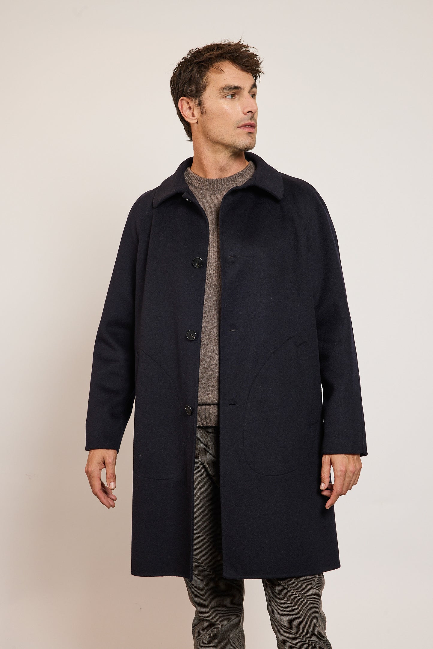 MANTEAU EN LAINE MARINE