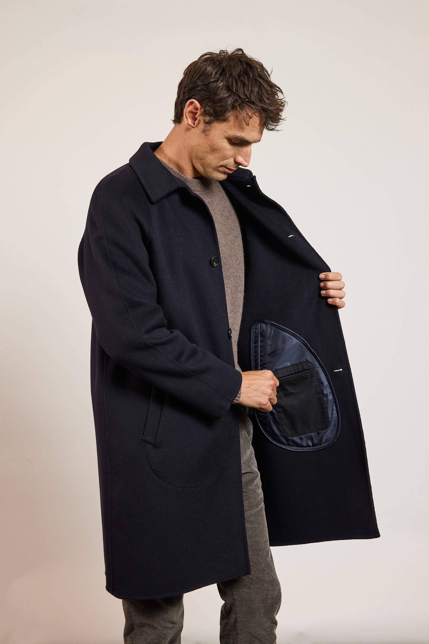 MANTEAU EN LAINE MARINE