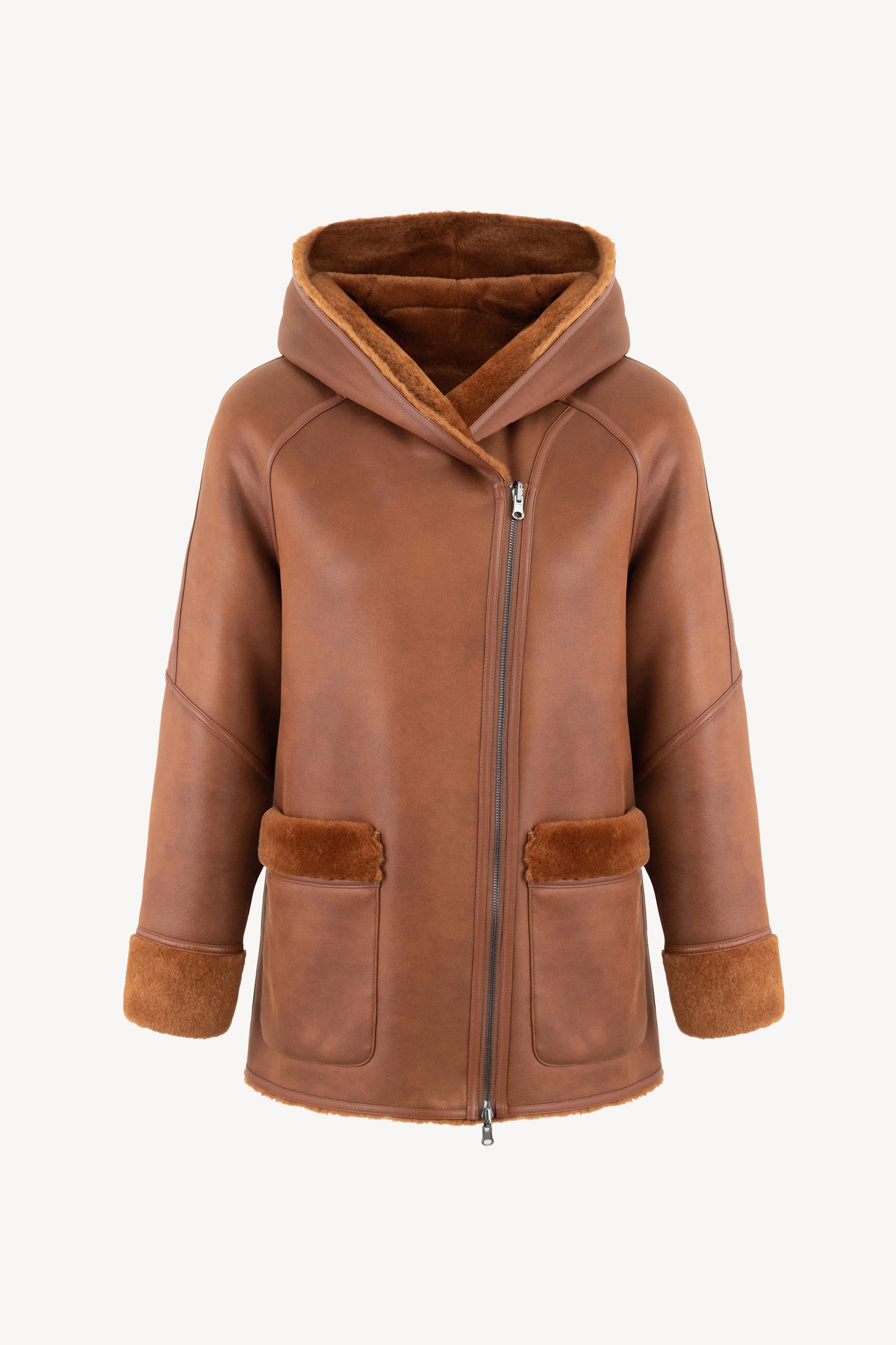 REVERSIBLE FAUX FUR COAT SQUIRREL