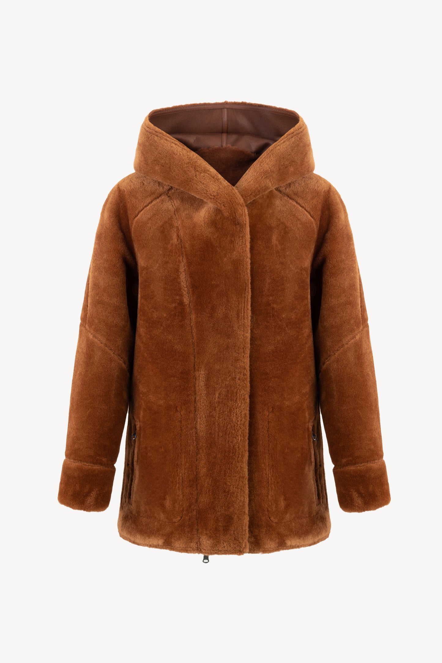 REVERSIBLE FAUX FUR COAT SQUIRREL