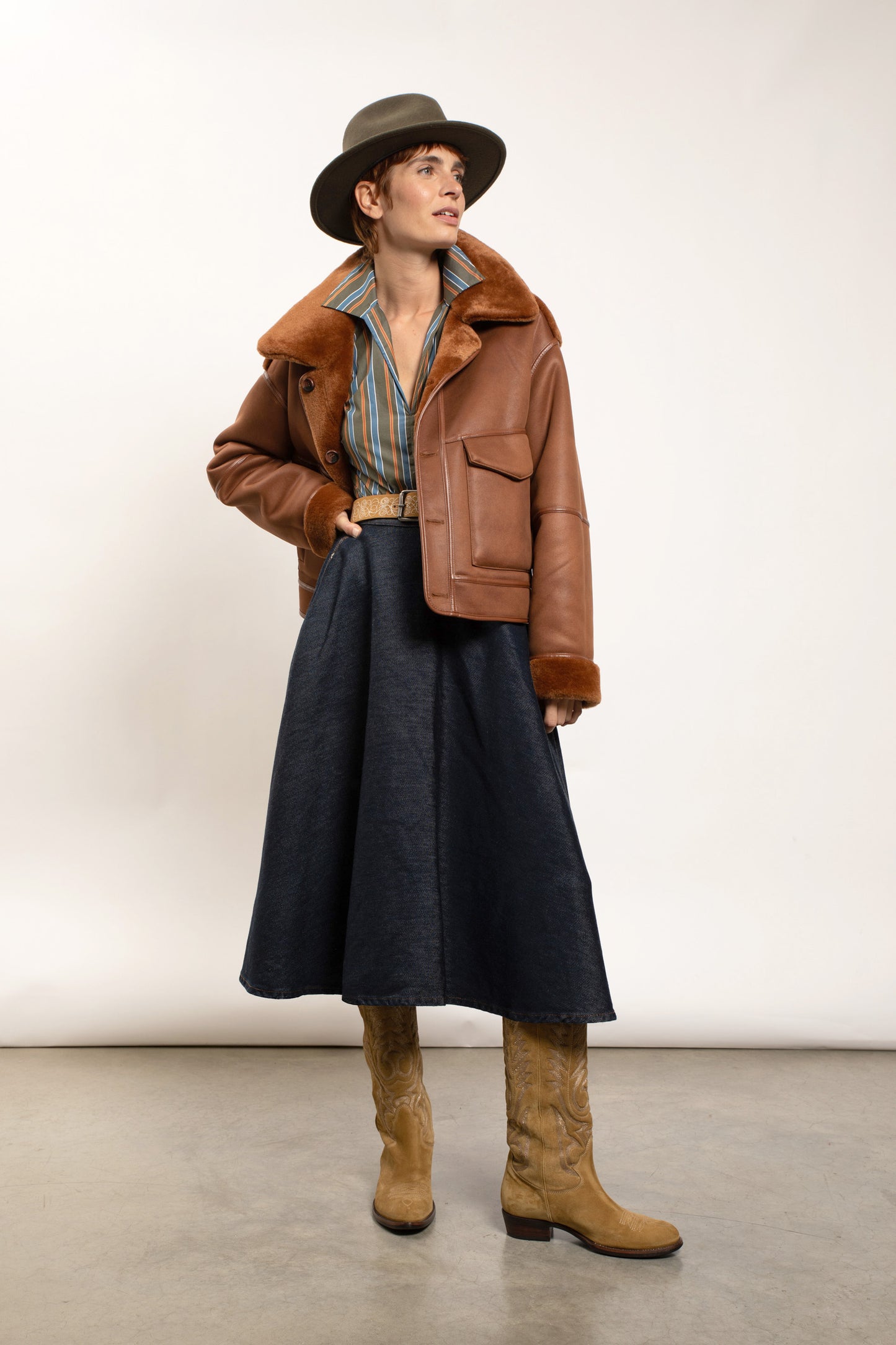 REVERSIBLE FAUX FUR JACKET SQUIRREL