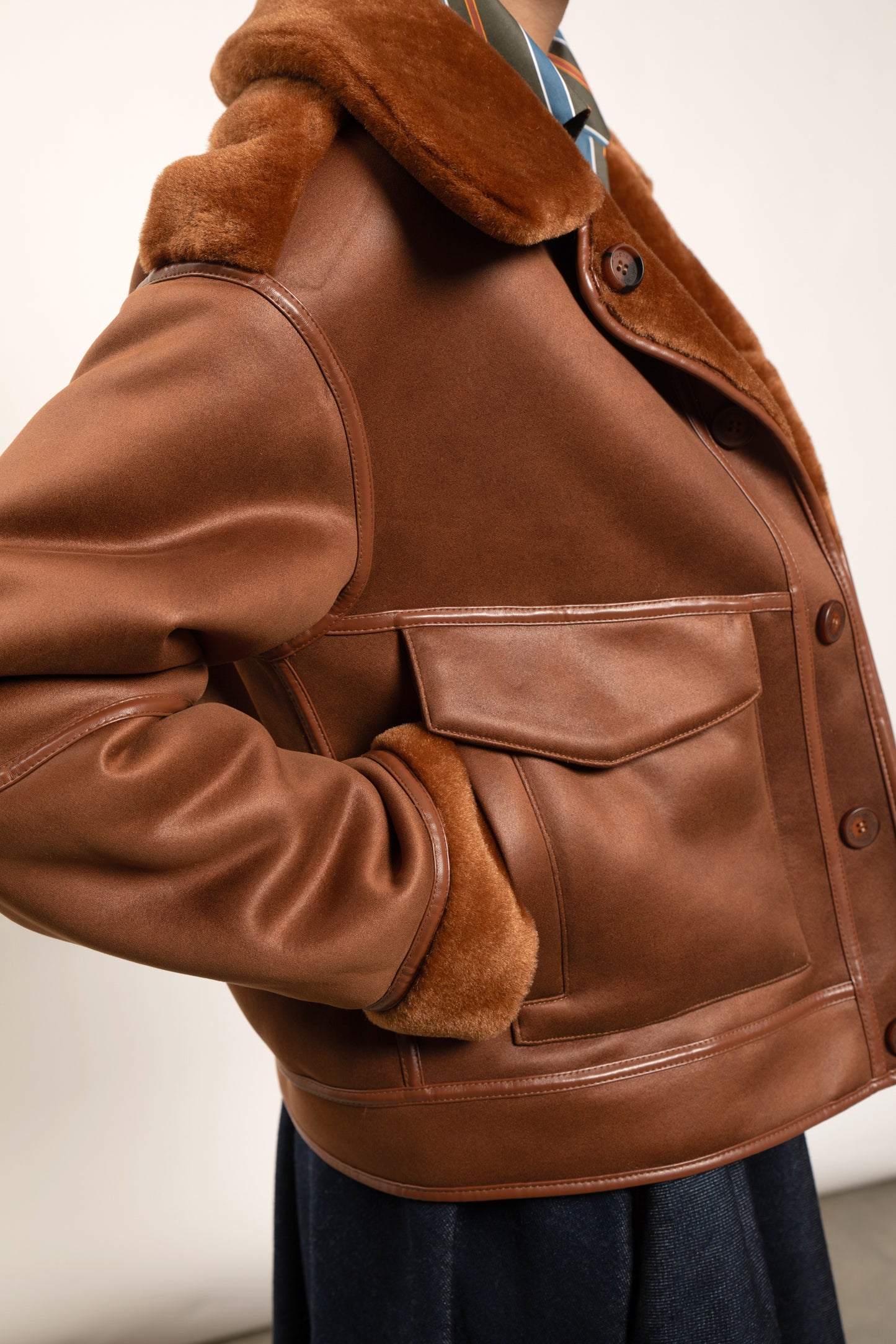 REVERSIBLE FAUX FUR JACKET SQUIRREL