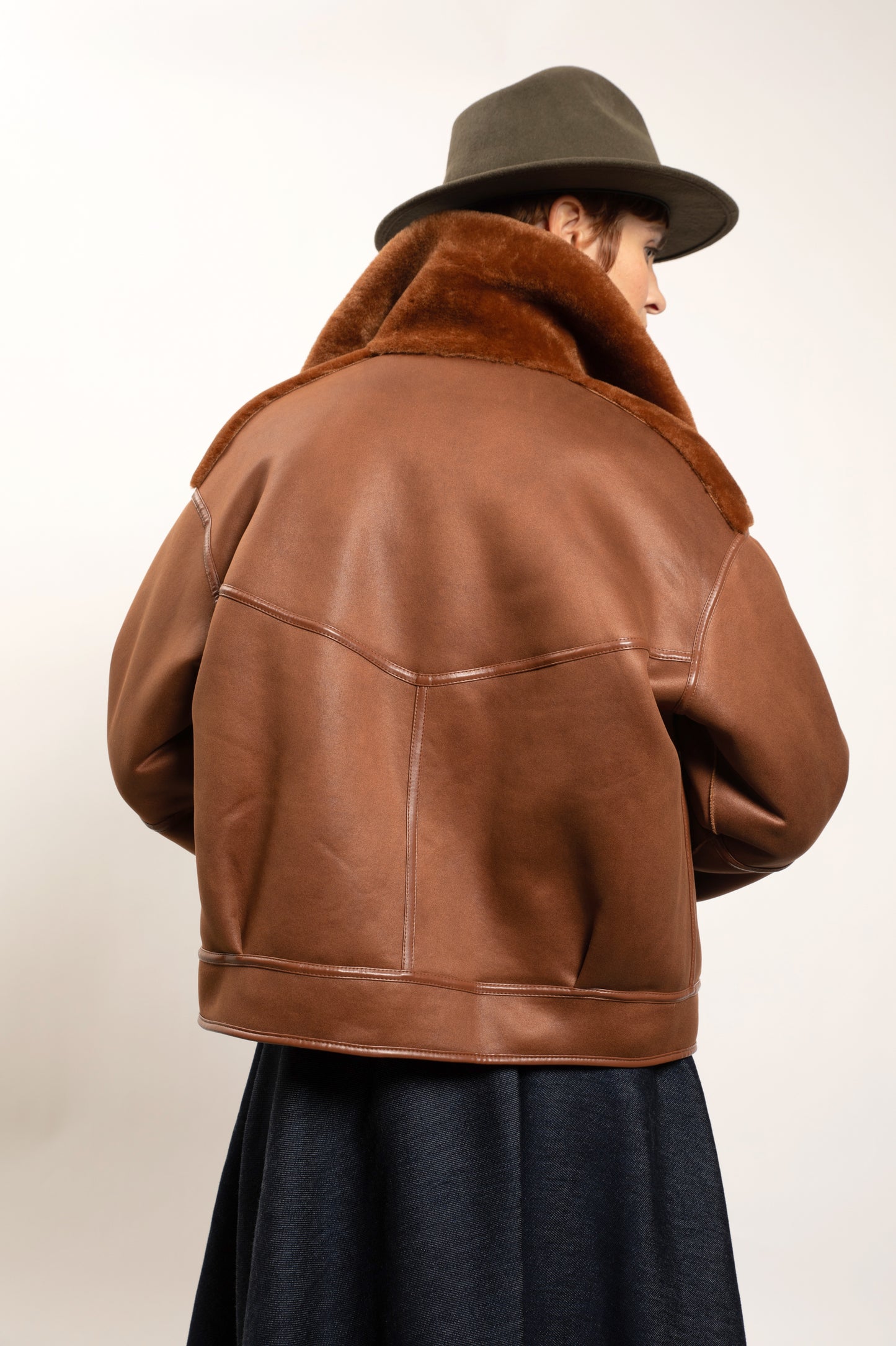 REVERSIBLE FAUX FUR JACKET SQUIRREL