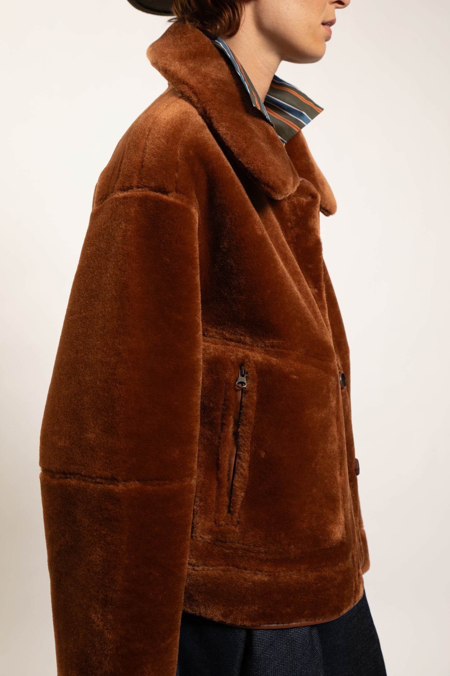 REVERSIBLE FAUX FUR JACKET SQUIRREL