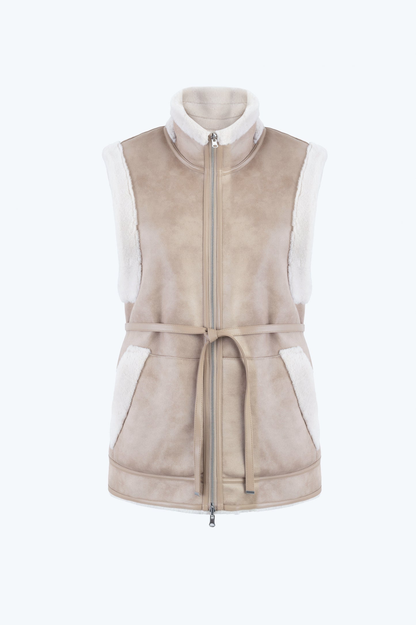 REVERSIBLE FAUX FUR JACKET OFF-WHITE