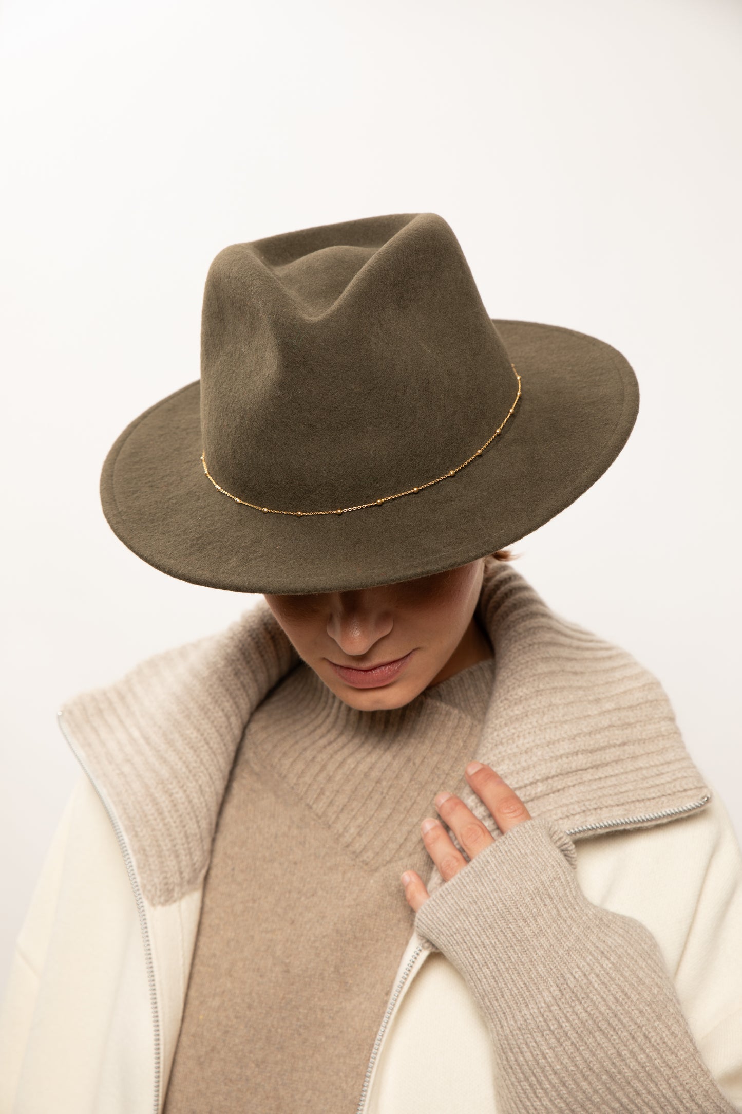 JEWELLED HAT KHAKI
