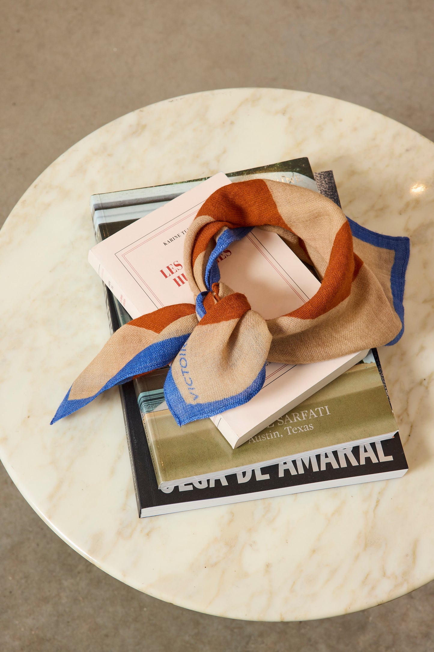 STRIPED WOOL BANDANA CAMEL