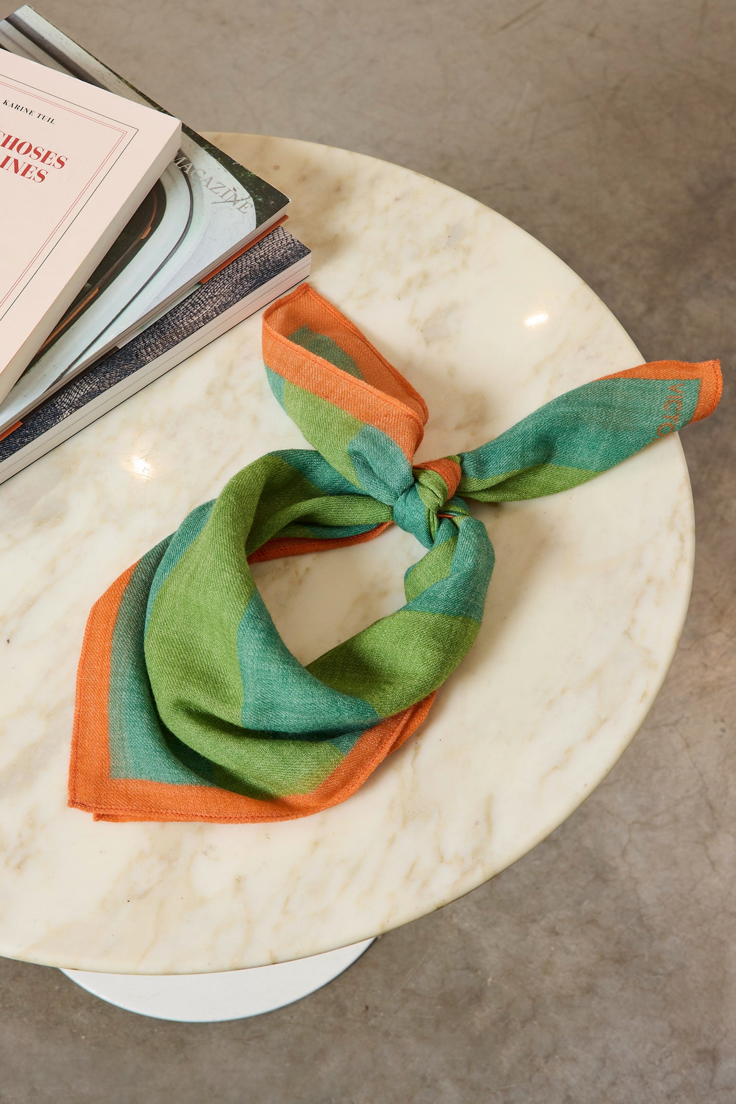 STRIPED WOOL BANDANA GREEN