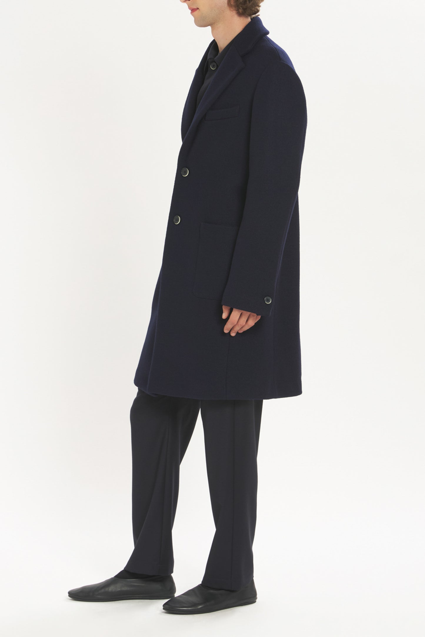 MANTEAU EN LAINE MARINE
