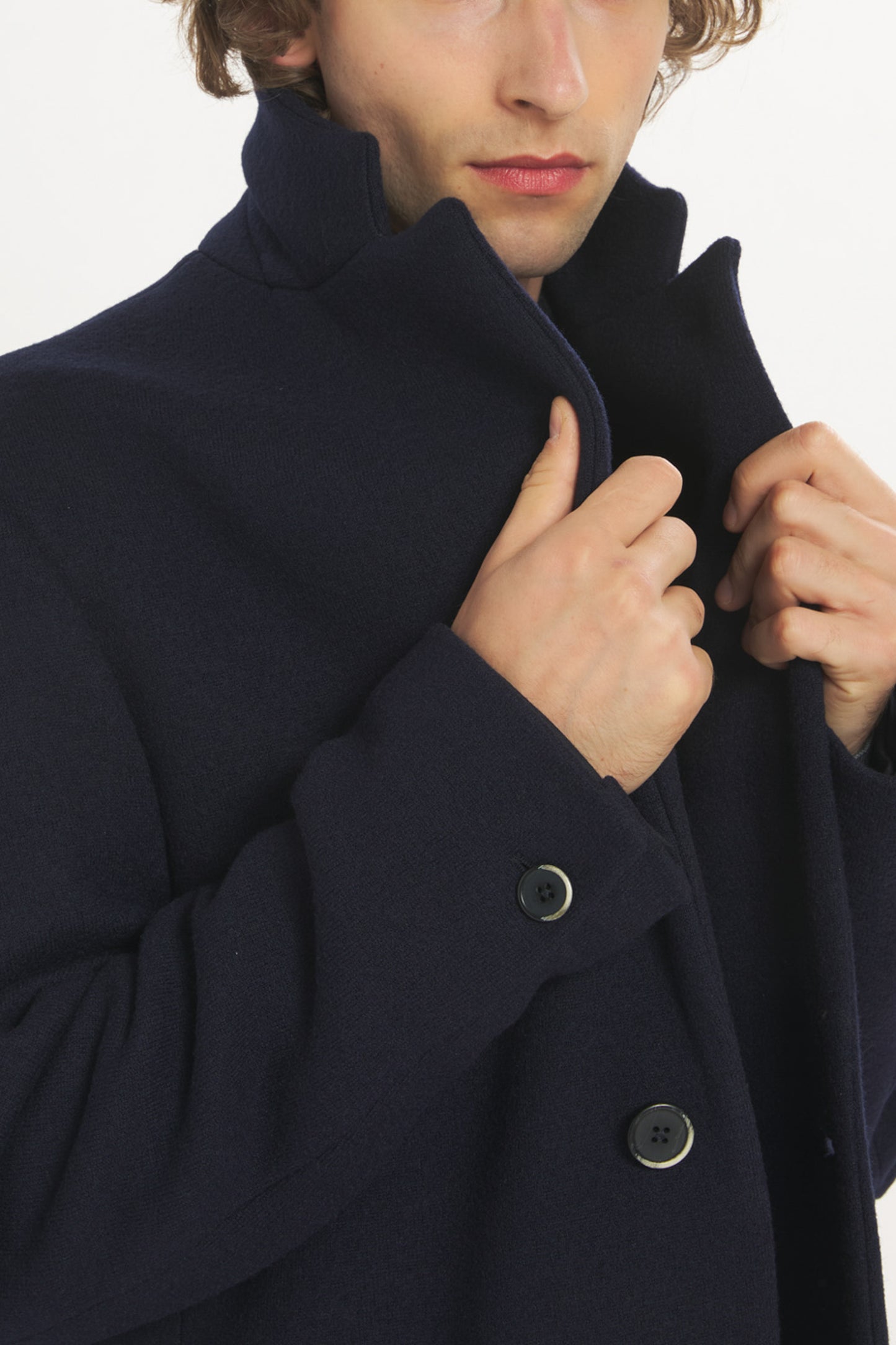 MANTEAU EN LAINE MARINE