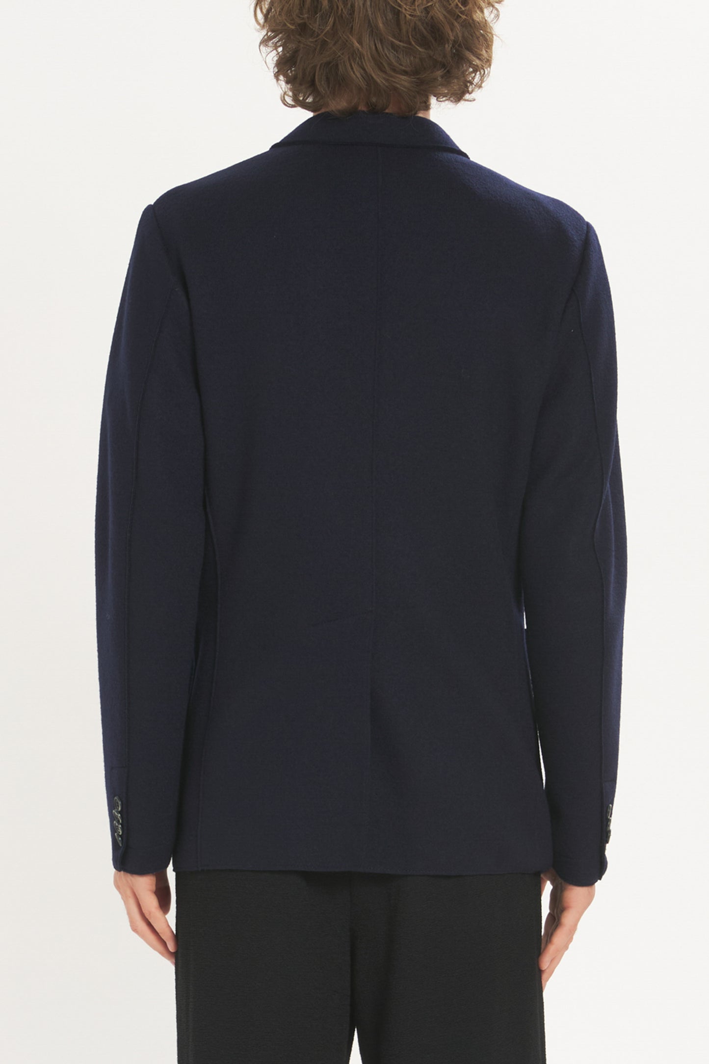 VESTE EN LAINE BOUILLIE MARINE