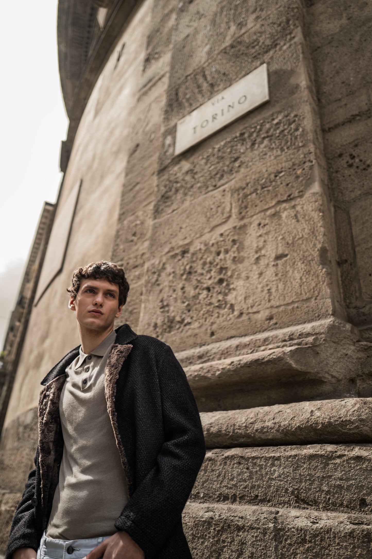 MANTEAU CAVIAR DE LAINE MARINE