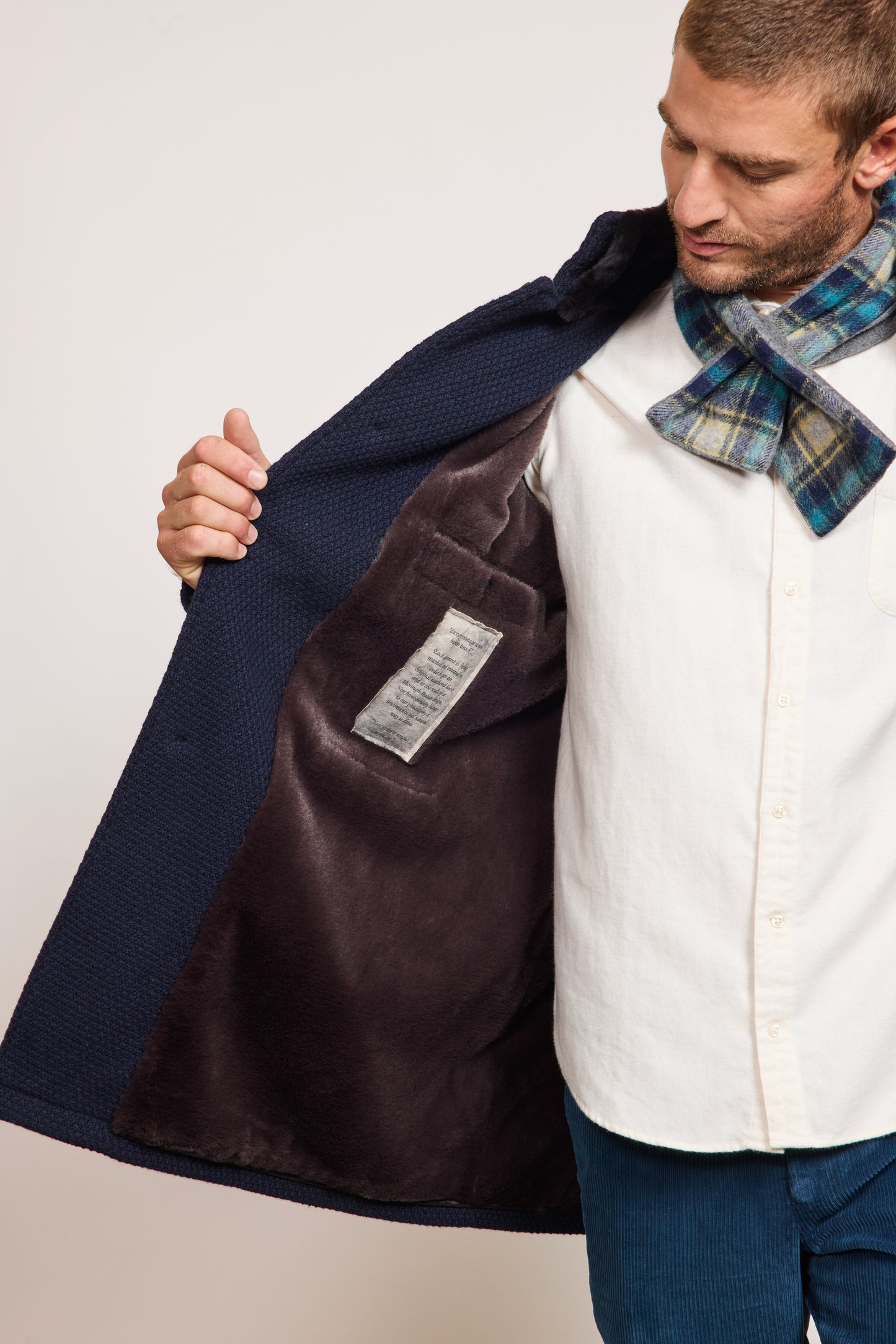 MANTEAU CAVIAR DE LAINE MARINE