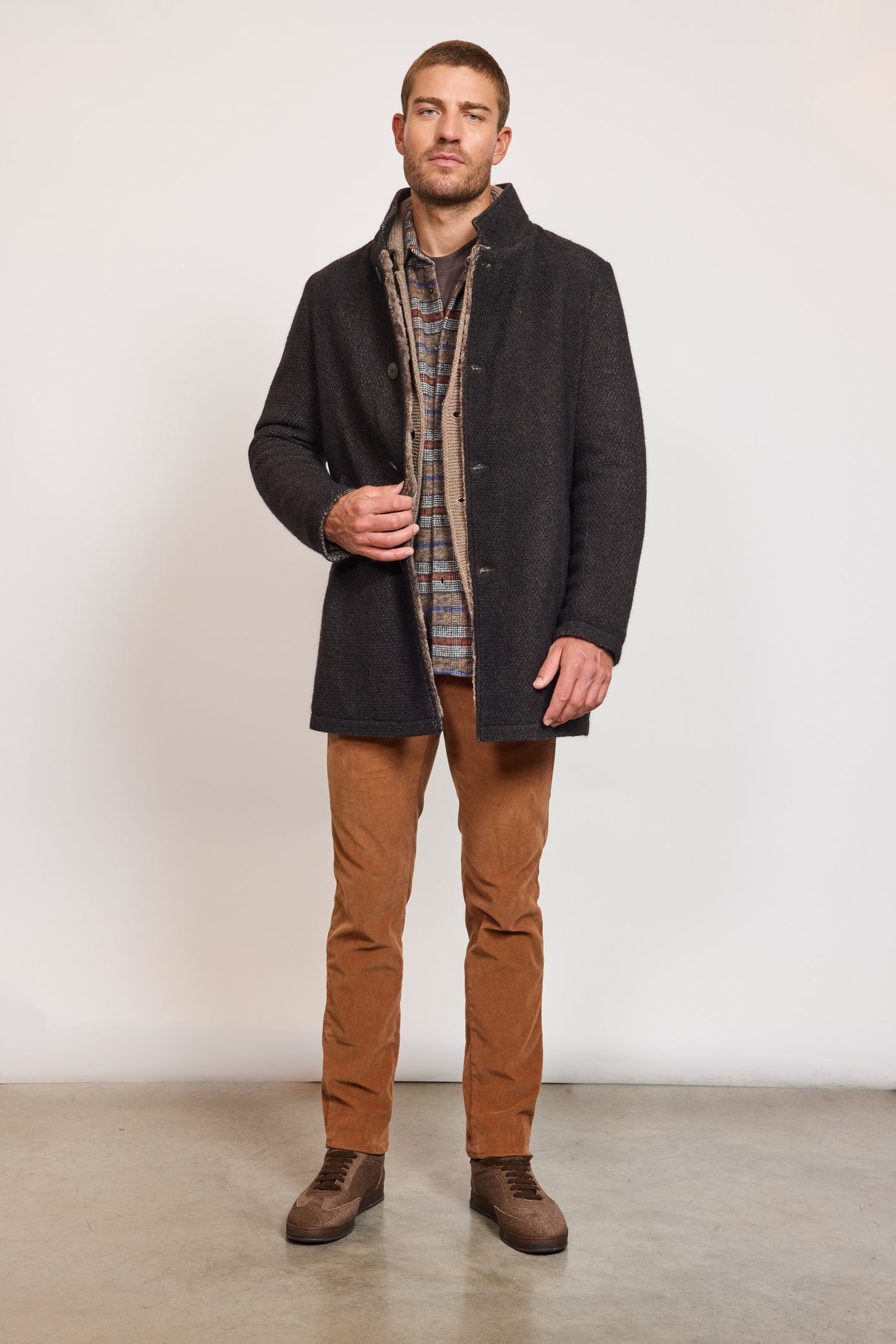 WHITE WOOL COAT CHOCOLAT